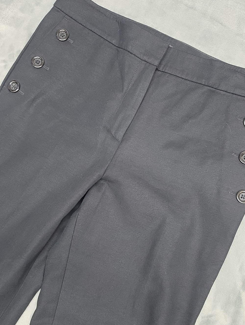Ann Taylor Factory 8 Black High-Rise Button-Accent Trousers